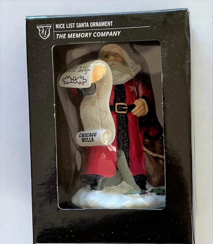 NBA Chicago Bulls Nice List Santa Christmas Tree Ornament Decoration Basketball - Image 1 of 1