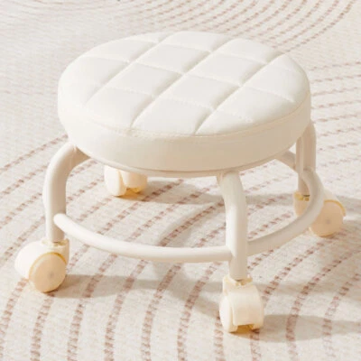 Small Pulley Stool Shoe Bench with Universal Wheel Adult Kids Taboret Seat Cute - Image 1 of 4