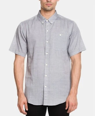 $110 Ezekiel Men's Gray Coyote Herringbone Stripe Cotton Button Shirt Size 2XL - Image 1 of 2