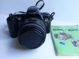 VINTAGE CANON EOS REBELX s SLR 35mm FILM CAMERA 35-80mm LENS W/MANUAL UNTESTED - Picture 1 of 9