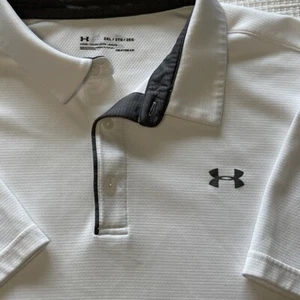 Under Armour Shirt Herren XXL Heat Gear Lose Polo Golf Sport weiß - Bild 1 von 5