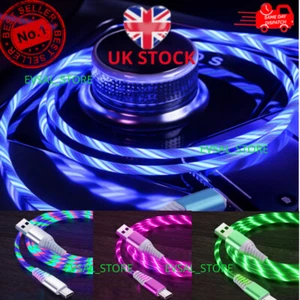 LED Type C Cable Data USB Charger Light Up For Android Galaxy A20e A40 A50 A70 - Picture 1 of 21