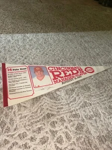 Vintage Cincinnati Reds Pete Rose Baseball Pennant 1984 manager player - Picture 1 of 8