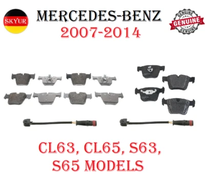 Juegos de pastillas de freno delanteras y traseras con sensores para 07-14 Mercedes CL63 CL65 S63 S65 OE Foto 1 de 4
