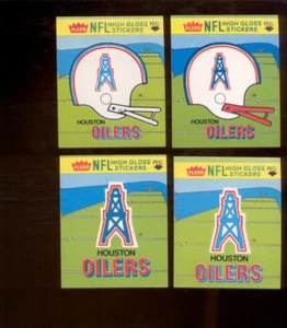 1981 Fleer Action HOUSTON OILERS Helmet & Logo Sticker Set plus + Variations - Imagen 1 de 1