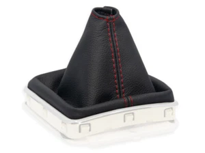 FOR MITSUBISHI LANCER 8 07-17 GEAR SHIFT STICK BOOT GAITER LEATHER STITCH RED - Picture 1 of 5