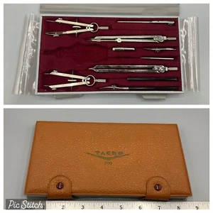 Vintage Tacro Drafting Engineering Compass Set 2130 West Germany ALMOST COMPLETE - Picture 1 of 14