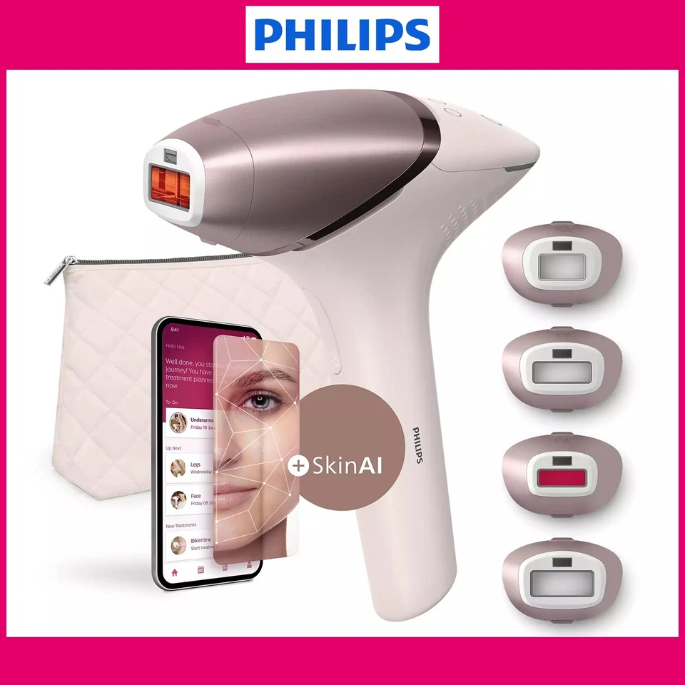 Philips BRI977/00 Cordless 9900 Series IPL Hair Removal with SkinAI