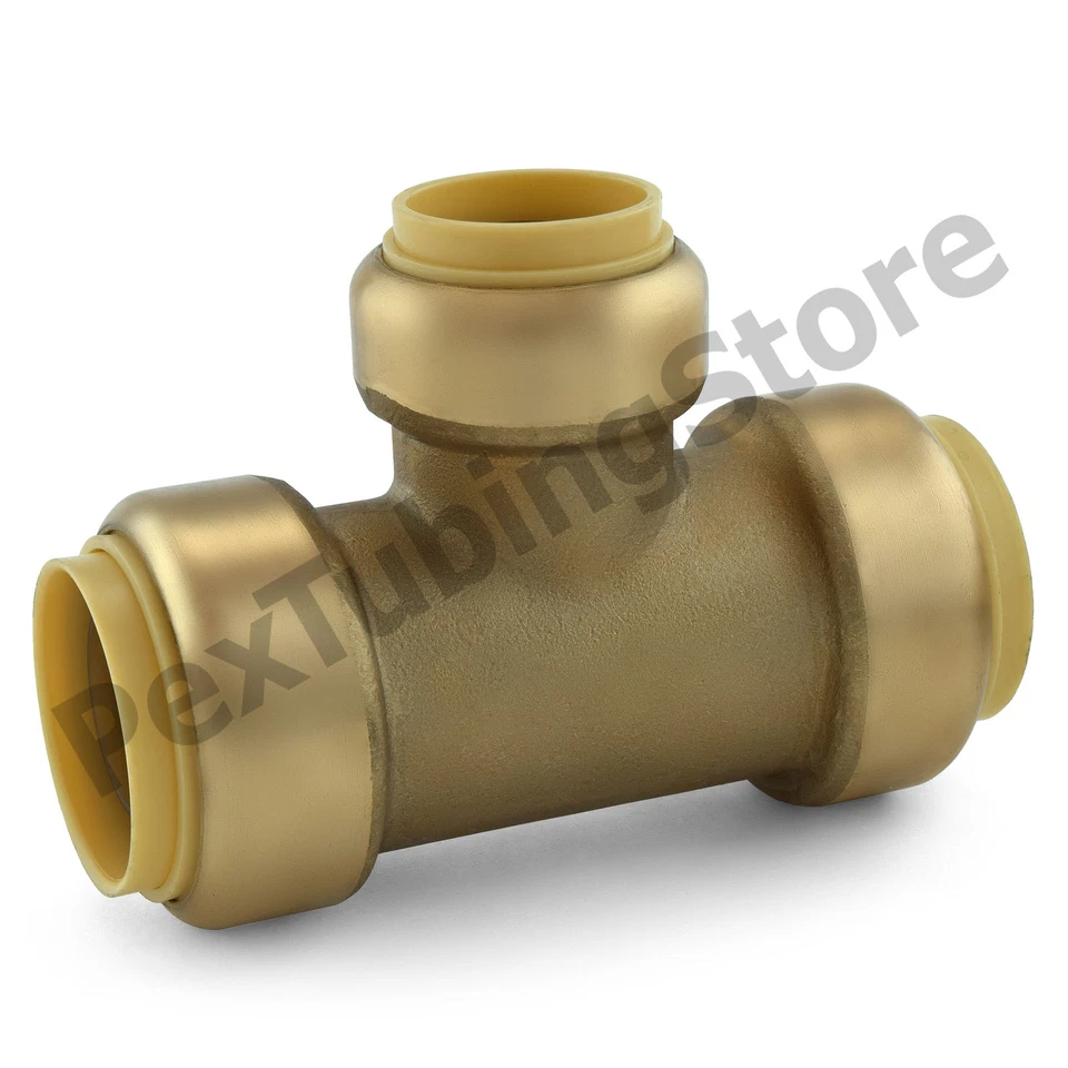 1" x 1" x 3/4" Sharkbite Style (Push-Fit) Push to Connect Lead-Free Brass Tee - Image 1 of 1