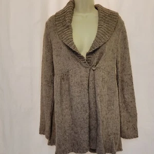 Mimi Maternity Beige Shawl Collar One Button Cardigan Sweater Size M Soft Cozy  - Picture 1 of 7
