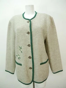Giacca tradizionale Idomeneo Austria Walker beige con ricamo bianco nobile giacca taglia 36 - Foto 1 di 6