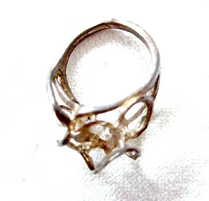 Vintage Brutalist 925 Unique Silver Spiral Ring Women Ladies Jewelry Size 5 - Picture 1 of 4
