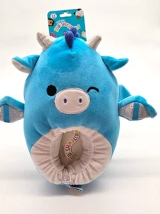Squishmallow Blue MAGICAL DRAGON Boys Girls Kids SLIPPERS size 2/3 NEW! - Picture 1 of 3