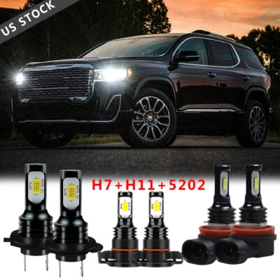 Faro LED + luz antiniebla para GMC Acadia 2007 2008 2009 2010 2011 2012 - 6000K Foto 1 de 4