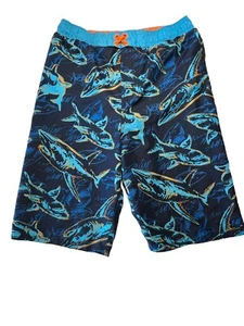 Old Navy Size 10 Boys Swimming Bathing Suit Blue With Shark shorts - PO EXL CND - Picture 1 of 7