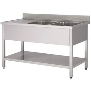 R 200x70x85 Spültisch 2000x700x850 Doppelbecken Spühltisch Spülbecken Spüle - Bild 1 von 1