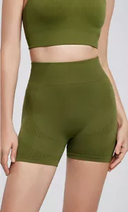 High Waist Yoga Shorts for Women Lift Hip Tight Seamless Shaping Fitness Shorts - Picture 1 of 32