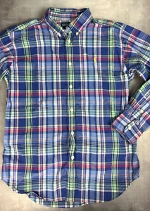 Polo Ralph Lauren Tartan Plaid Button up Dress Shirt Boys Large 14-16 0026 - Picture 1 of 4