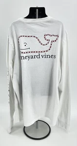 Vineyard Vines Unisex Kid's White Candy Cane Whale Logo Pocket Tee Size XL (18) - Picture 1 of 7