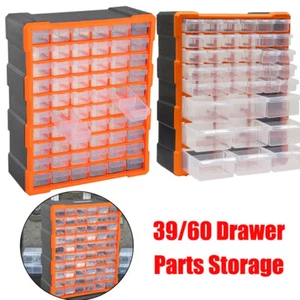 60 Drawer Plastic Small Parts Organizer Storage Hardware Craft Cabinet Nuts Bolt - Picture 1 of 38
