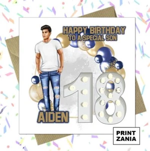 Personalised Birthday Card for Male Grandson Son Nephew 16th 18th 21st 30th 40th - Picture 1 of 7