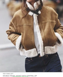 Zara DOUBLE-FACED JACKET WITH CENTRAL ZIP Jacket, Coat, oversized, Size XS - Picture 1 of 3