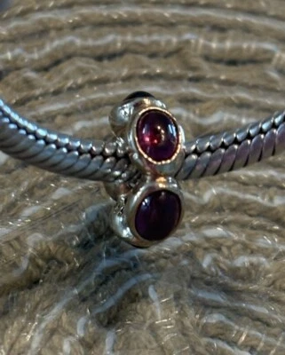 Auténtico Pandora Retirado Oro 14K Rodolita Cabujón Dije 750802RHL RARO Foto 1 de 4