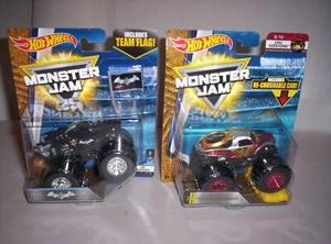 2016 Hot Wheels Monster Jam 25 DC Heroes Batman 8/10 & 2017 Wonder Woman 6/15 - Picture 1 of 5