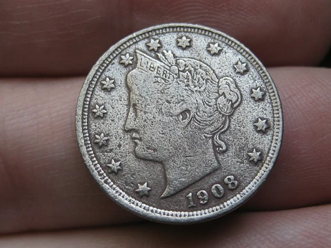 1908 Liberty Head V Nickel 5 Cent Piece- XF Details Cover