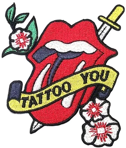 Rolling Stones Patch Tattoo You 3" X 2.5"- Iron On Band Logo new Official  (New) - Picture 1 of 4