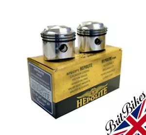 PAR DE PISTONES HEPOLITE TRIUMPH T100 etc 500CC (58-67) 69MM +040 OVERSIZE 15123 - Imagen 1 de 1