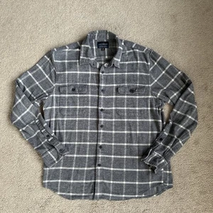 Lucky Brand Hemd Herren L grau Knopfleiste Flanell Samstag Stretch kariert - Bild 1 von 6