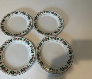 "Juego de 4 platos de pan y mantequilla Gibson Everyday China CHRISTMAS CHARM Holly Berry 7""" - Imagen 1 de 7