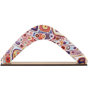 BOOMERANG DEVUELTO 14"/35CM + SOPORTE - FELICIDAD - ABORIGEN, AUSTRALIA, REGALO - Imagen 1 de 3