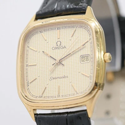 **Vintage 1984** OMEGA Seamaster Cal.1430 Quartz Gold Roman Dial Date 31mm Men's - Image 1 of 4