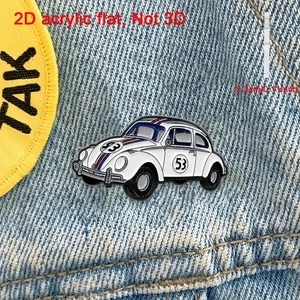 Classic Herbie Car Pin Badge Retro VW Beetle Racing 53 Collectible Gift - Picture 1 of 2