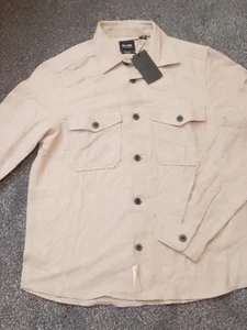 Mens Only and Sons Long Sleeve Khaki Shirt Size Medium BNWT - Picture 1 of 5