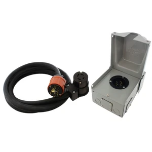 AC WORKS® L14-20 Generator Inlet Kit 20A SOOW 12/4 Extension Cord 50FT NEMA 3R - Picture 1 of 8