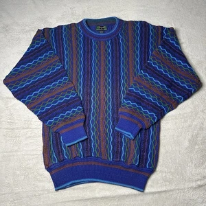 Vtg Colours by Alexander Julian Coogi Style Mens Large Cable Knit Sweater Biggie - Picture 1 of 7