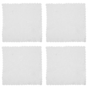 4 Blatt handbemalter quadratischer Schal weiß Kerchuch Miss Woman Taschentuch Damen - Bild 1 von 12