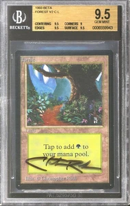 Magic MTG Beta Forest Trail BGS 9.5 (9.5, 9, 9.5, 9.5) GEM MINT Signed Christoph - Picture 1 of 1