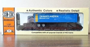 HO CON-COR Conrail 54' Flatcar 509321 & Transatlantica Spanish Lines Trailer Kit - Bild 1 von 8