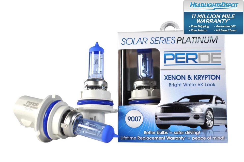 PERDE Solar Series Platinum 9007 Xenon-Enhanced Halogen Bulbs Left Right Pair - Image 1 of 3