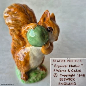 Figurina Vintage ©1948 Beswick Inghilterra Beatrix Potter's 35/8" SQUIRREL NUTKIN BP3b - Foto 1 di 8