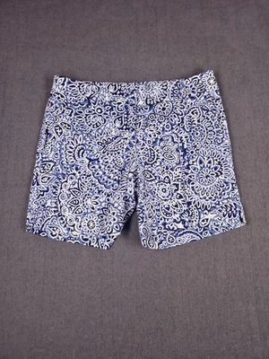 Pantalones Cortos Ann Taylor LOFT Mujer Talla 2 Azul Blanco Estampado Paisley Foto 1 de 4