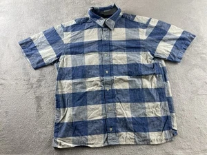 Vintage Orvis Shirt Mens Size Large XL Blue Check Short Sleeve Top - Picture 1 of 5