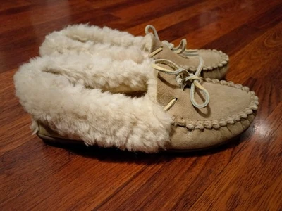 Zapatillas de mocasín forradas con frijoles LL para mujer talla 9 medianas Foto 1 de 4