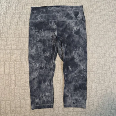 Lululemon Leggings Women's 14 Black Gray Align Crop 21" Athleisure Workout Gym - Image 1 of 4