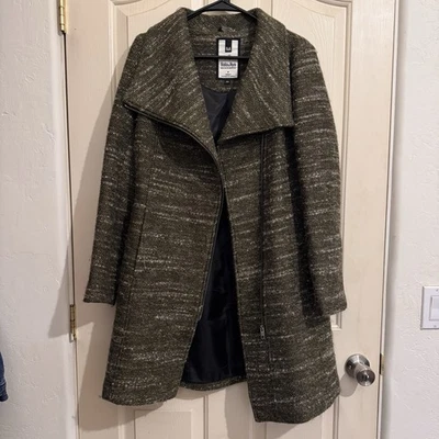Abrigo SOIA & KYO Mujer Med Verde Brezo Tweed Mezcla Lana Cremallera Completa Asimétrico Usado en Excelente Condición Foto 1 de 4