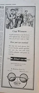1920 Shur-on Optical men's eyeglasses Cup Winners Golfers Golf vintage Art ad - Picture 1 of 1